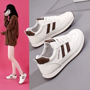 百搭皮面软底防滑阿甘鞋 春季 L903 2025年新款 踩屎感轻便女士运动鞋