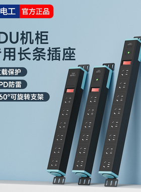 国际电工PDU机柜插座机房排插电源多孔位电竞插线板防雷工业插排