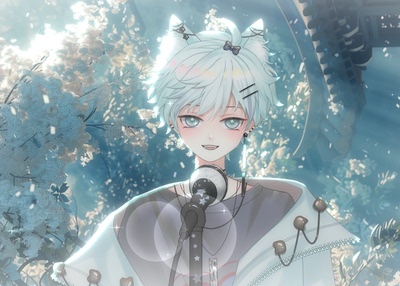 Live2d量贩模型-喵呜呜  中性公皮vup直播公用成品皮套虚拟主播