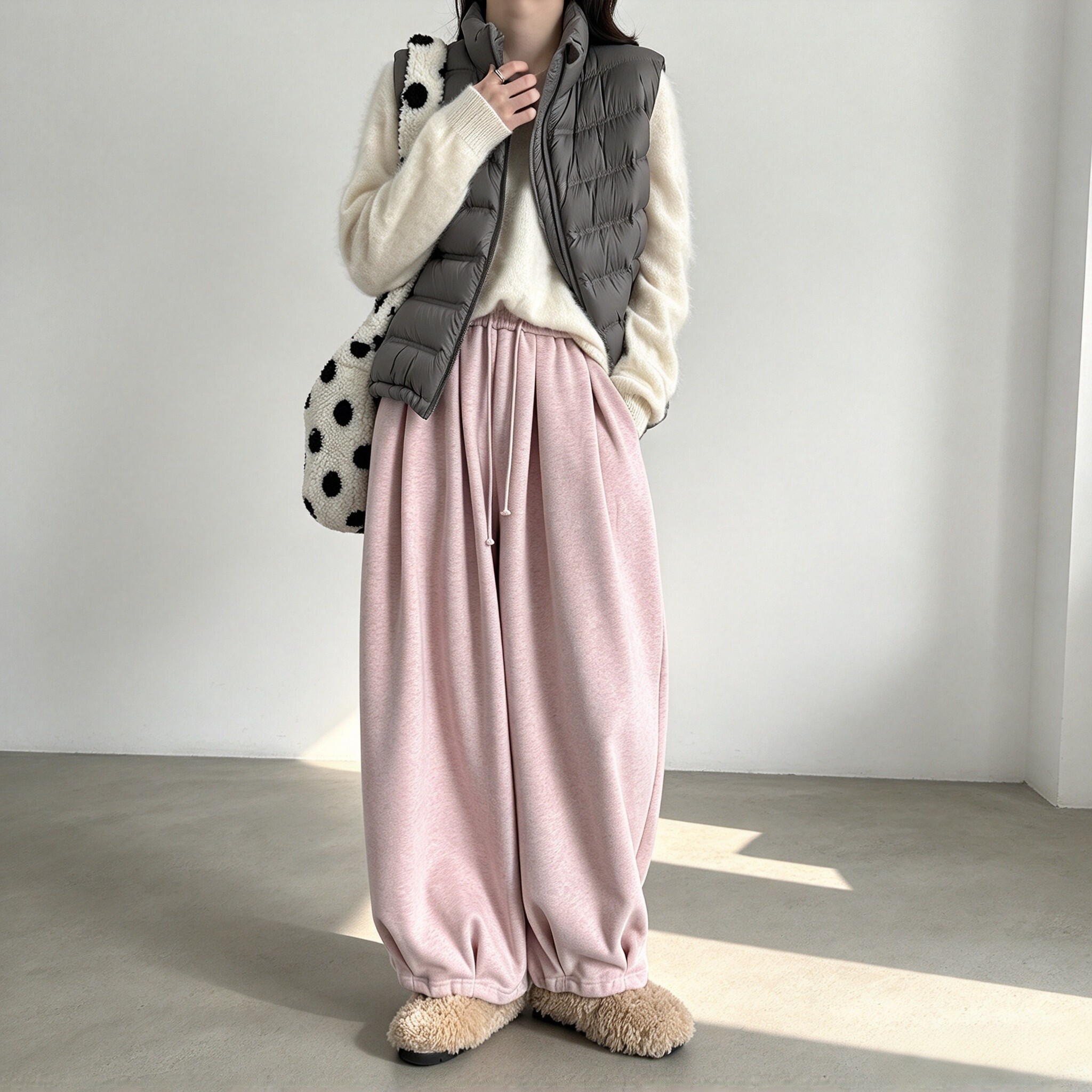 云朵裤束脚加绒显瘦卫裤女秋