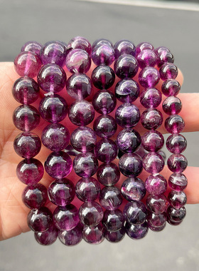 天然黑加仑紫萤石手链