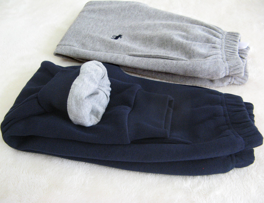 2024新款 儿童里外纯棉双层外裤夹裤加厚卫裤 纯棉内衬两层长裤子