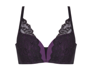 泰国无钢圈聚拢文胸紫色蕾丝内衣