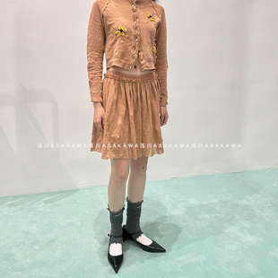 26SS春夏新款 毛边打褶针织半裙松紧腰 浅川买手店 SHUSHUTONG