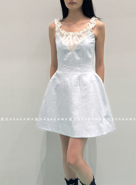 【SHUSHUTONG】拼接花边领吊带连衣裙 26SS春夏新款 浅川买手店