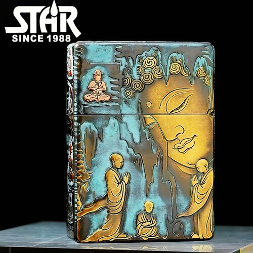 STAR恒星ST9青铜做旧时代万物生煤油打火机青铜煤油机送男友礼物