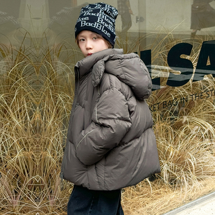 90绒中大童外套4956 儿童羽绒服短款 男童羽绒服加厚2025冬季 新款