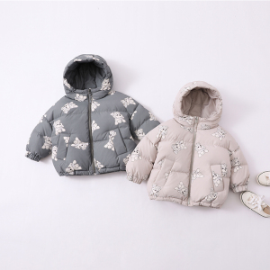 连帽童装加厚宝宝羽绒服中长款男小童2022冬季新款女童羽绒服外套