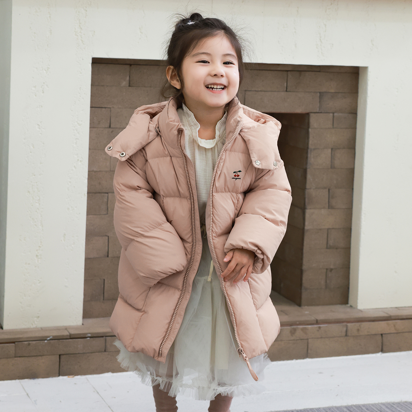 康衣儿女童羽绒服中长款2025冬季新款加厚宝宝羽绒服中小童装外套