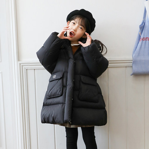 康衣儿女童中长款羽绒服