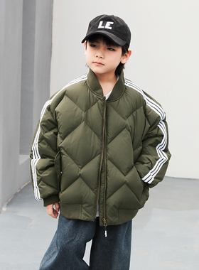 康衣儿童装羽绒服短款冬季新款男童羽绒服棒球衫外套亲子装潮