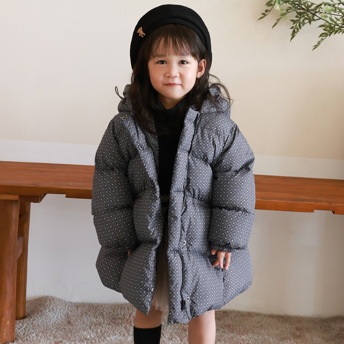 女童羽绒服中长款2025冬季新款宝宝羽绒服中小童装1-3-6-8岁4205