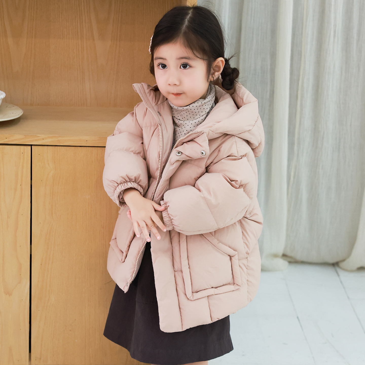 康衣儿宝宝羽绒服中长款2025冬季新款女童羽绒服男宝中小童装外套