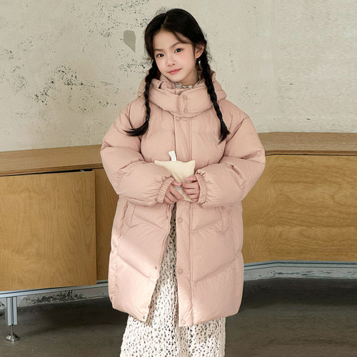 康衣儿女童羽绒服中长款款加厚宝宝中大童2025冬季新款男童亲子装