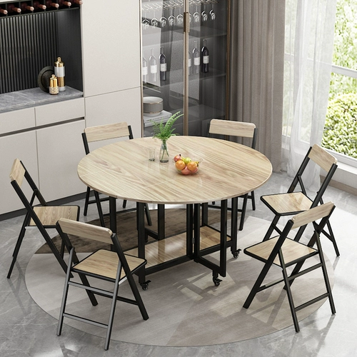 Складный стол домохозяйство маленькая квартира складывание обеденного стола Простые столы хранения рисовой столик круглый рабочий стол гостиной Мобильный круглый стол