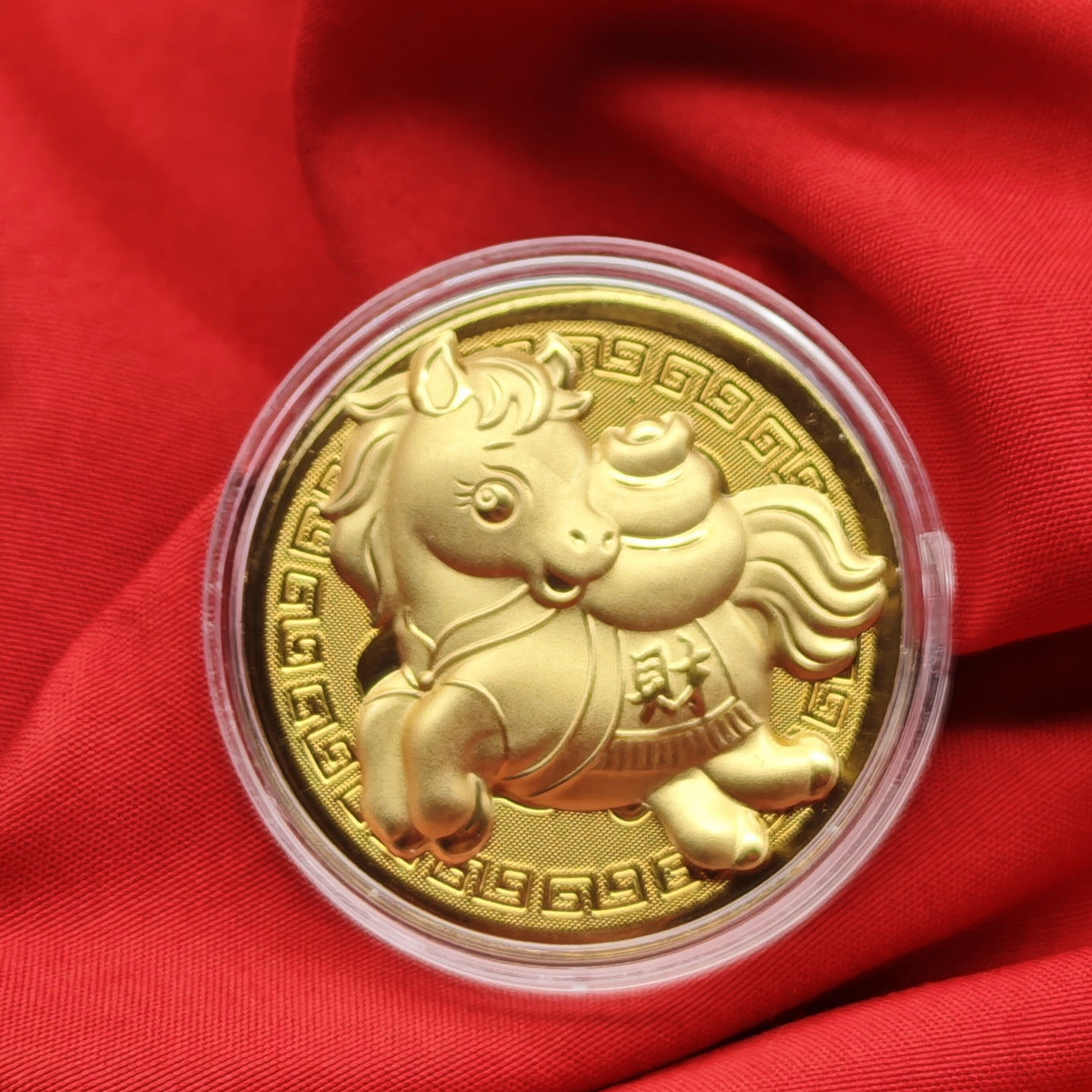 马上发财薄款仿金箔金色卡通摆件