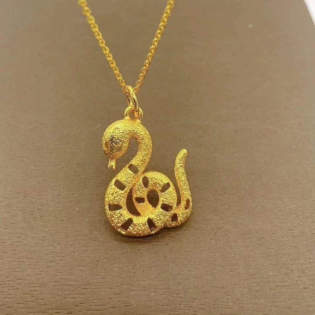 【超值福利】官方纯黄金色金蛇吊坠男女本命年生肖招财送家人礼物