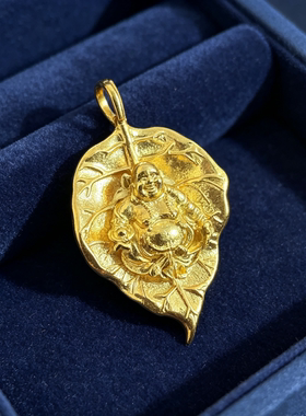 轻奢百搭高级金色弥勒佛吊坠