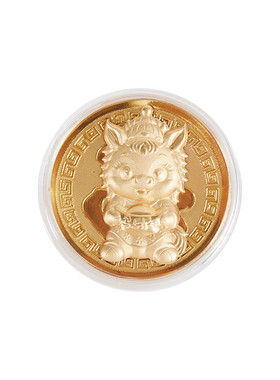 新品上市创意薄款马上有钱币卡通幸福马币新年福运满满纪念币摆件