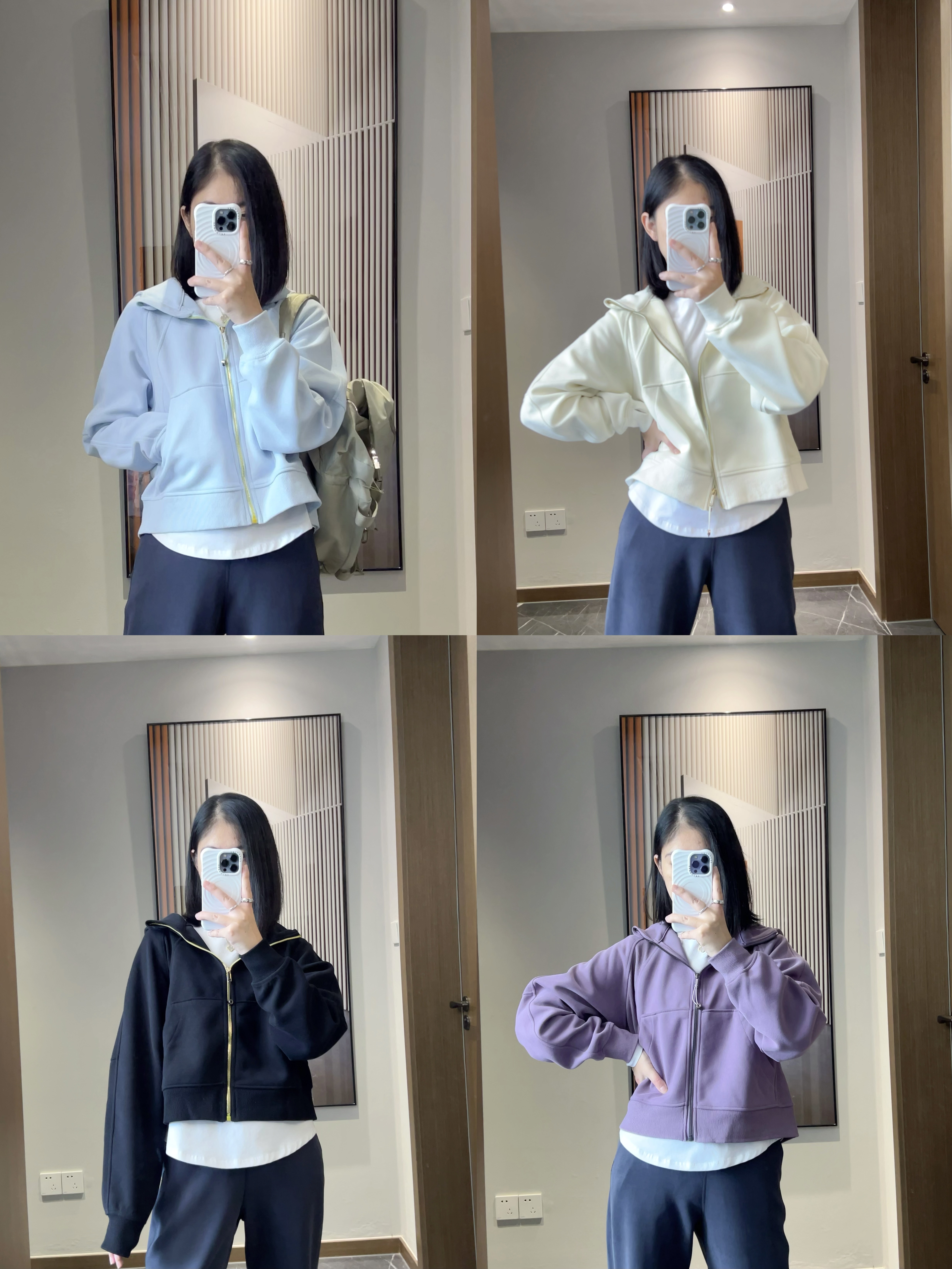 早秋薄款卫衣不加绒连帽卫衣短款女士全拉链卫衣