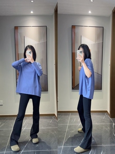 2026春季新款一字领龟背设计感长袖T恤女上衣宽松大码罩衫
