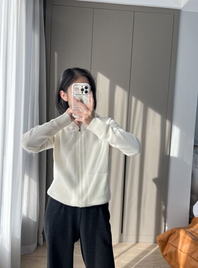 2025秋冬新款柔糯羊绒羊毛针织衫连帽新款连帽拉链针织开衫女