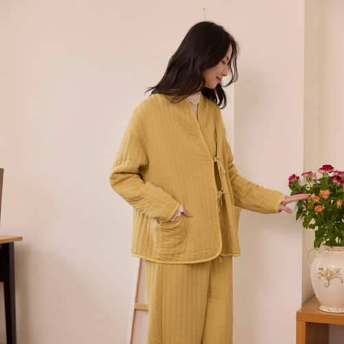 朵朵可可女秋冬夹棉家居服套装
