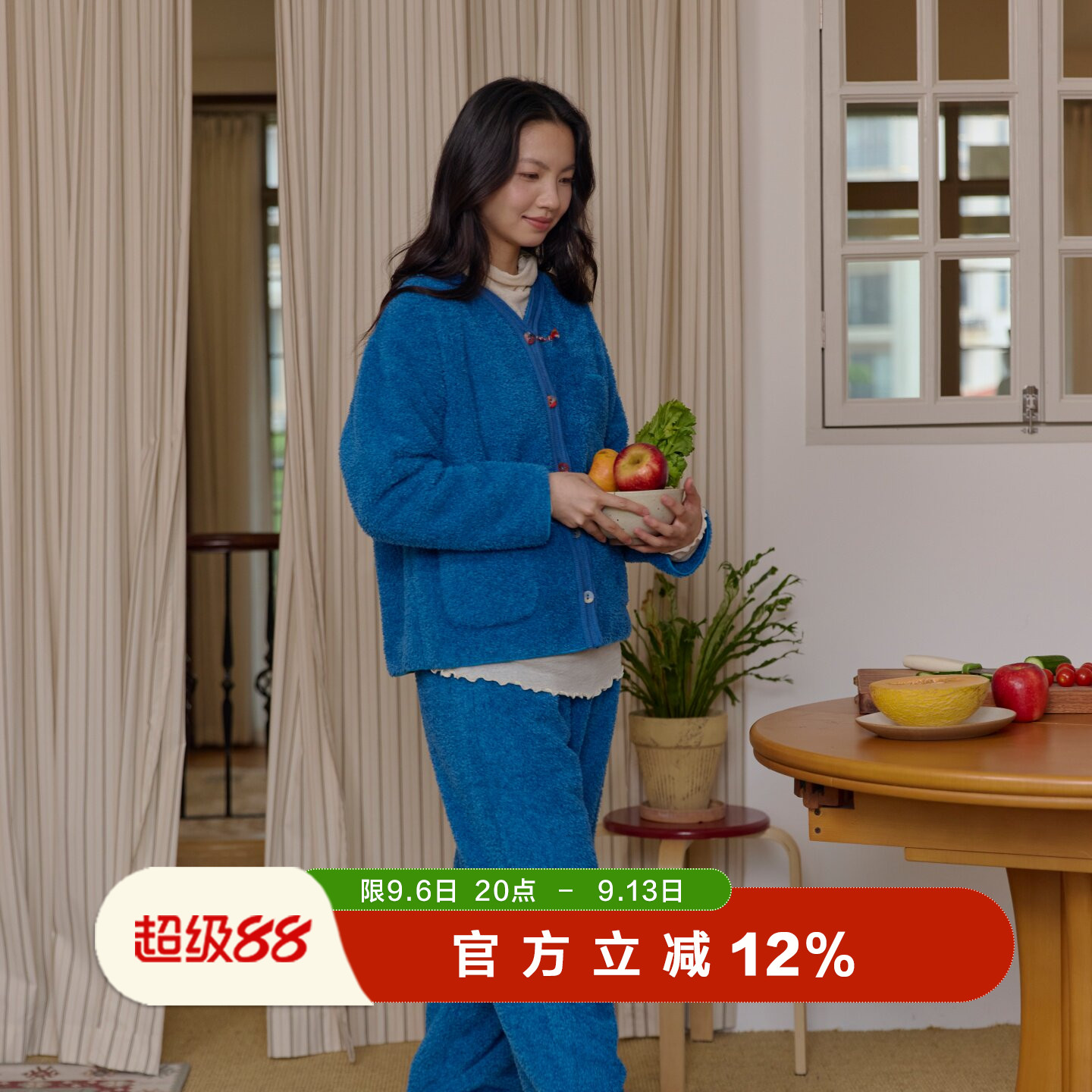 朵朵可可珊瑚绒女睡衣套装可外穿图片