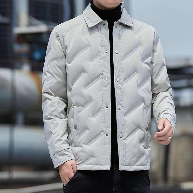 NASA联名2023年新款冬季羽绒服中老年翻领加厚保暖男士防寒冬天外