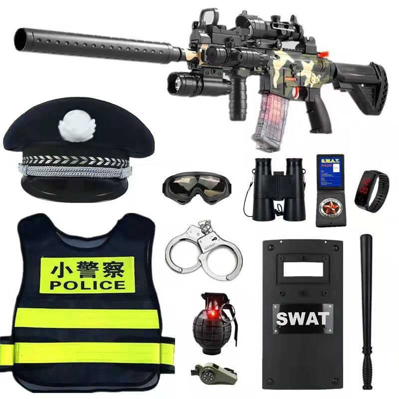 儿童小警察马甲玩具套装备头盔大盖帽小交警帽子过家家亲子男孩子