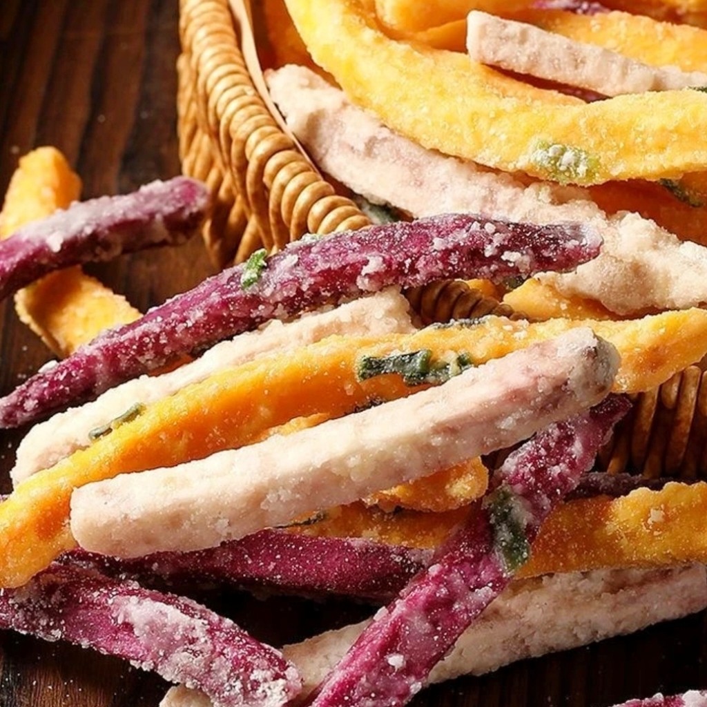 反沙三味潮汕特产芋头条反砂芝士番薯条紫薯条地瓜条白糖散装芋丝