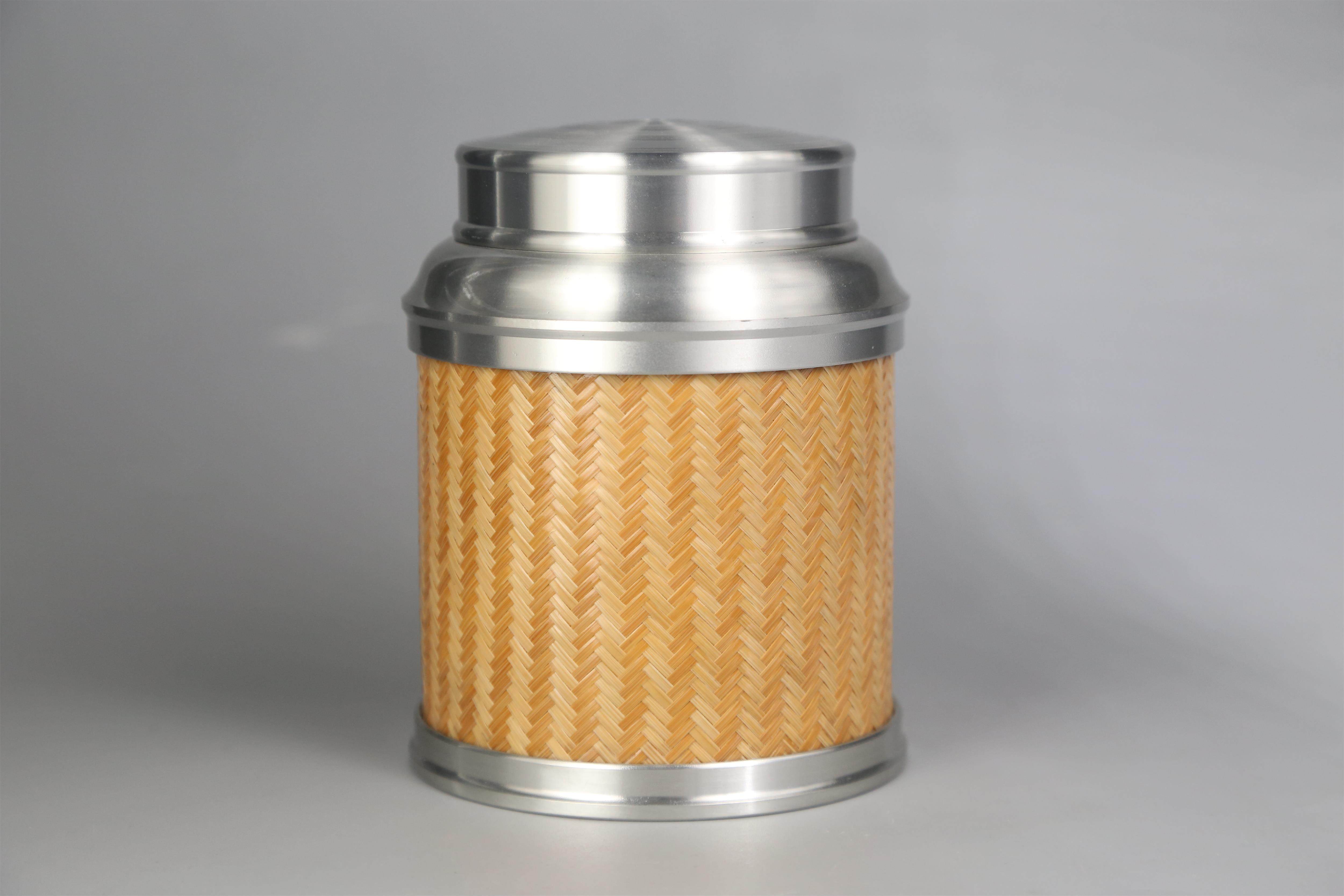 荣盛达新品定制纯锡茶叶罐锡竹罐特色中号茶仓茶储简约高档礼品