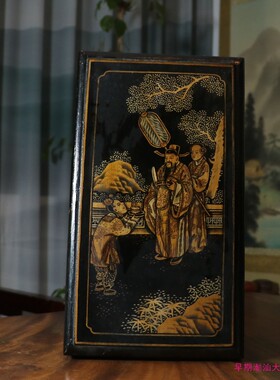华颖堂老物件国粹精品收藏80年代潮汕文房摆件家居饰品大漆器盒子
