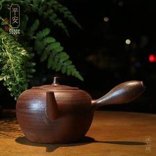 华颖堂工夫茶茶道配件橫把紫砂陶铫煮茶壶煲烹茶壶溪东烧平安砂铫