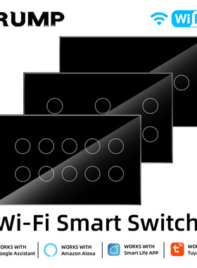 147智能4/5/6/8/10开关WiFi连体零火APP远程控制触摸CE认证