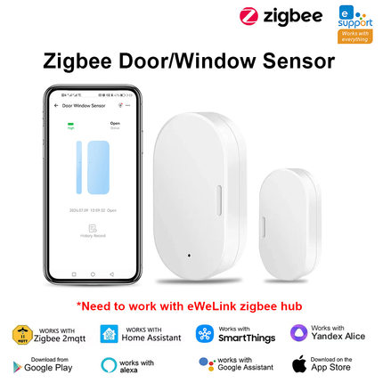易微联门磁eWelink zigbee门磁支持2MQTT，Home Assistant，Alice