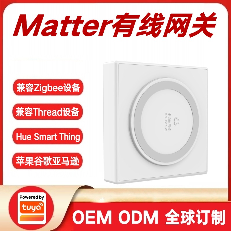 涂鸦智选有线智能网关Matter协议全平台兼容Zigbee苹果谷歌亚马逊