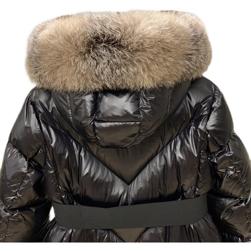 定做毛领进口银蓝狐狸毛领大鹅蒙口男女款羽绒服通用长款保暖