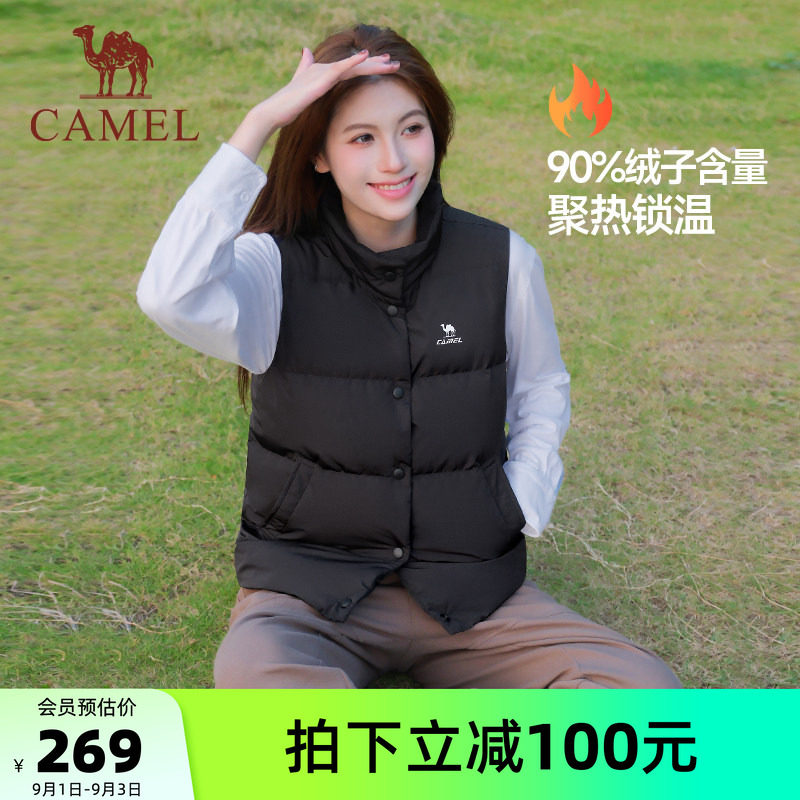 骆驼羽绒鸭绒马甲加厚保暖图片