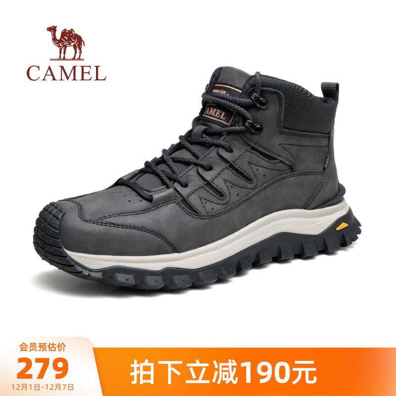 骆驼男鞋2025秋冬新款中高帮运动鞋户外休闲百搭徒步登山工装靴男