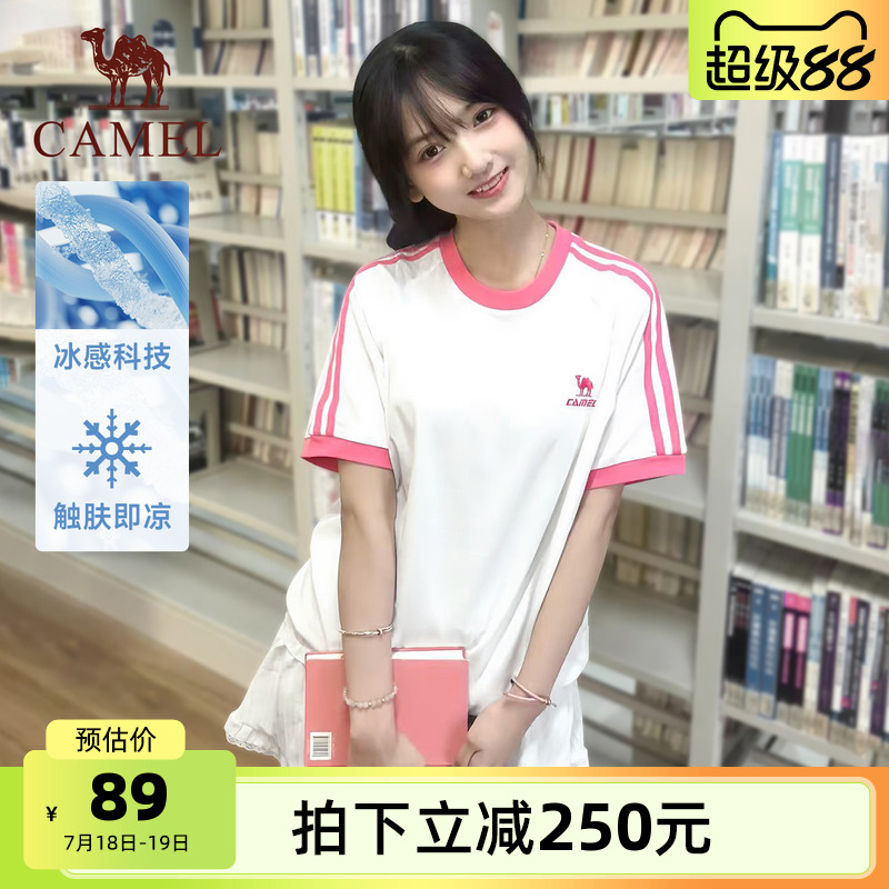 骆驼纯棉T神夏日T恤女短袖2025夏新款情侣宽松复古运动休闲上衣男