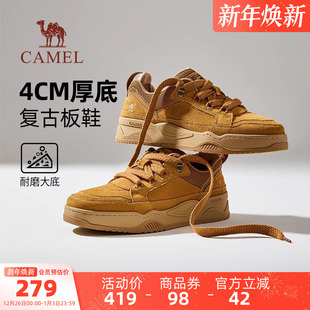 2025冬季 子耐磨潮流滑板鞋 新款 厚底舒适鞋 男 复古休闲鞋 骆驼休闲鞋