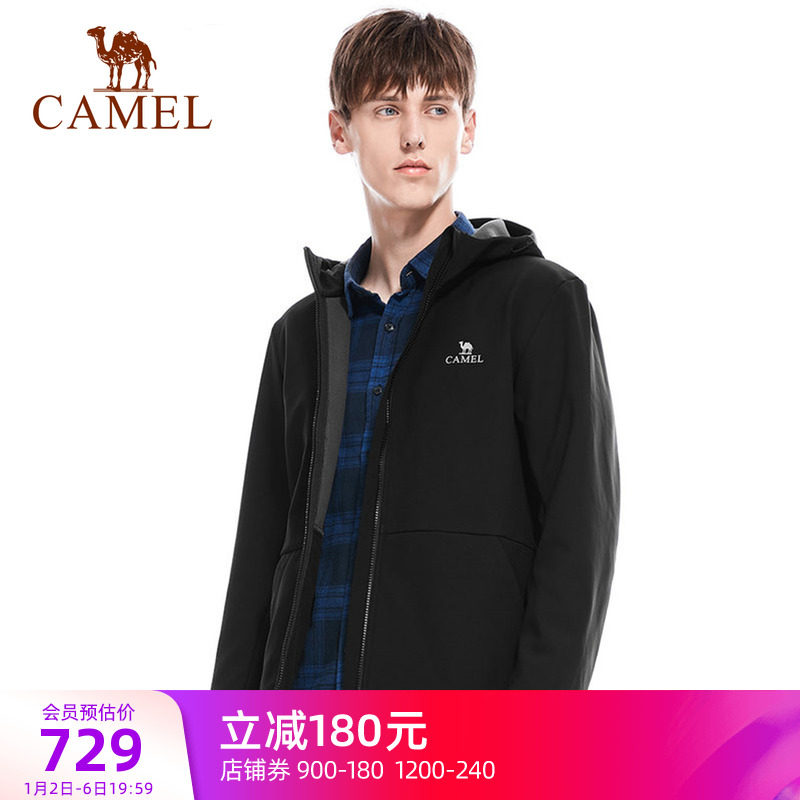 骆驼户外软壳衣女2023冬季新款摇粒绒防风防泼水保暖夹克外套男