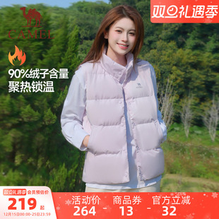 骆驼泡芙加厚羽绒马甲女士秋冬季 立领内搭保暖坎肩运动打底上衣男