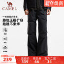 骆驼男装羽绒裤男款外穿内胆休闲裤直筒2025新款黑色工装伞兵户外