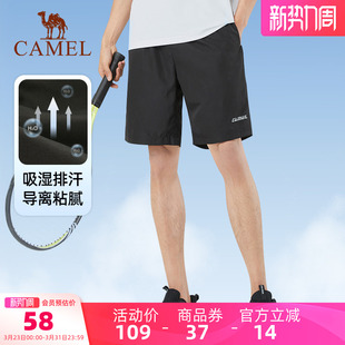 女士夏季 宽松透气休闲五分裤 跑步中裤 男士 子 薄款 骆驼运动速干短裤
