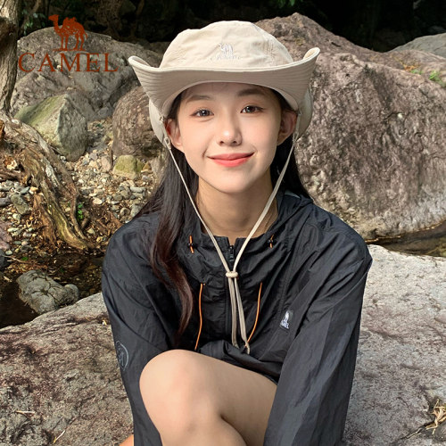 户外骆驼女登山帽夏季