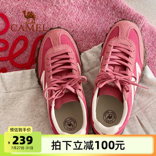 骆驼山海运动鞋女鞋2025春夏新款女款低帮复古德训鞋女士休闲板鞋
