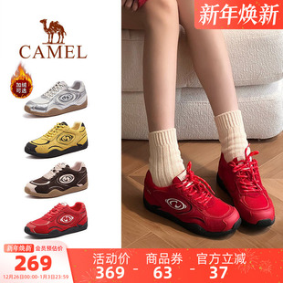 德训鞋 新款 运动鞋 女款 复古百搭 骆驼户外休闲女鞋 薄底板鞋 2025冬季