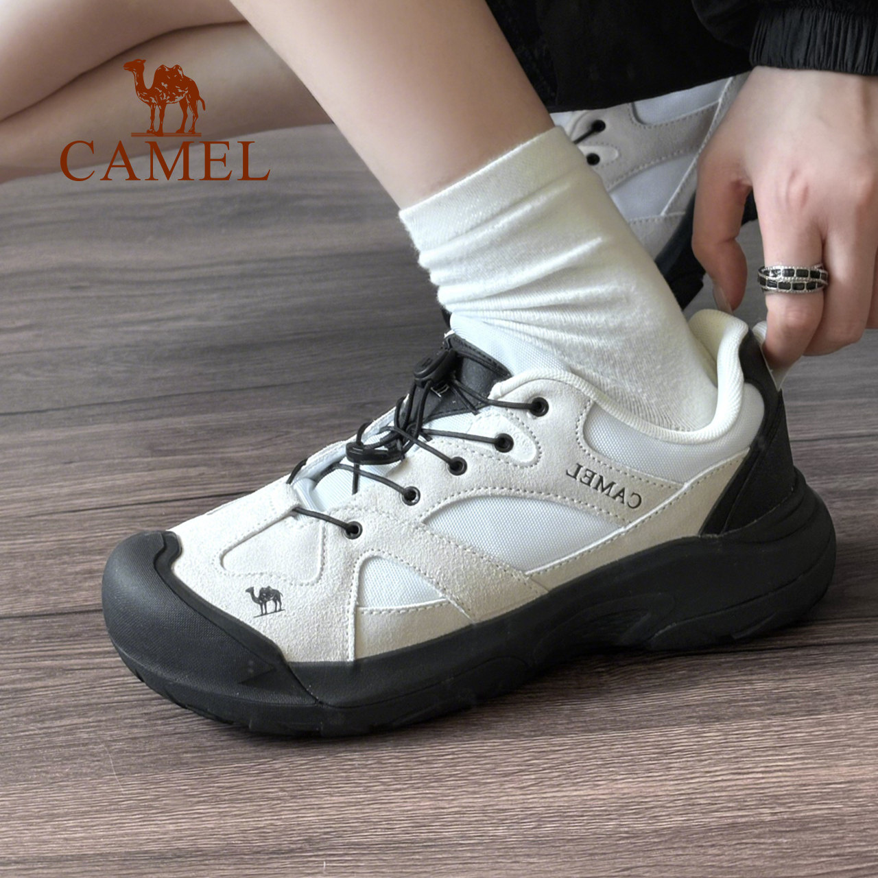 骆驼磐石户外休闲鞋女士登山鞋大头鞋女轻便女鞋情侣徒步鞋子男鞋